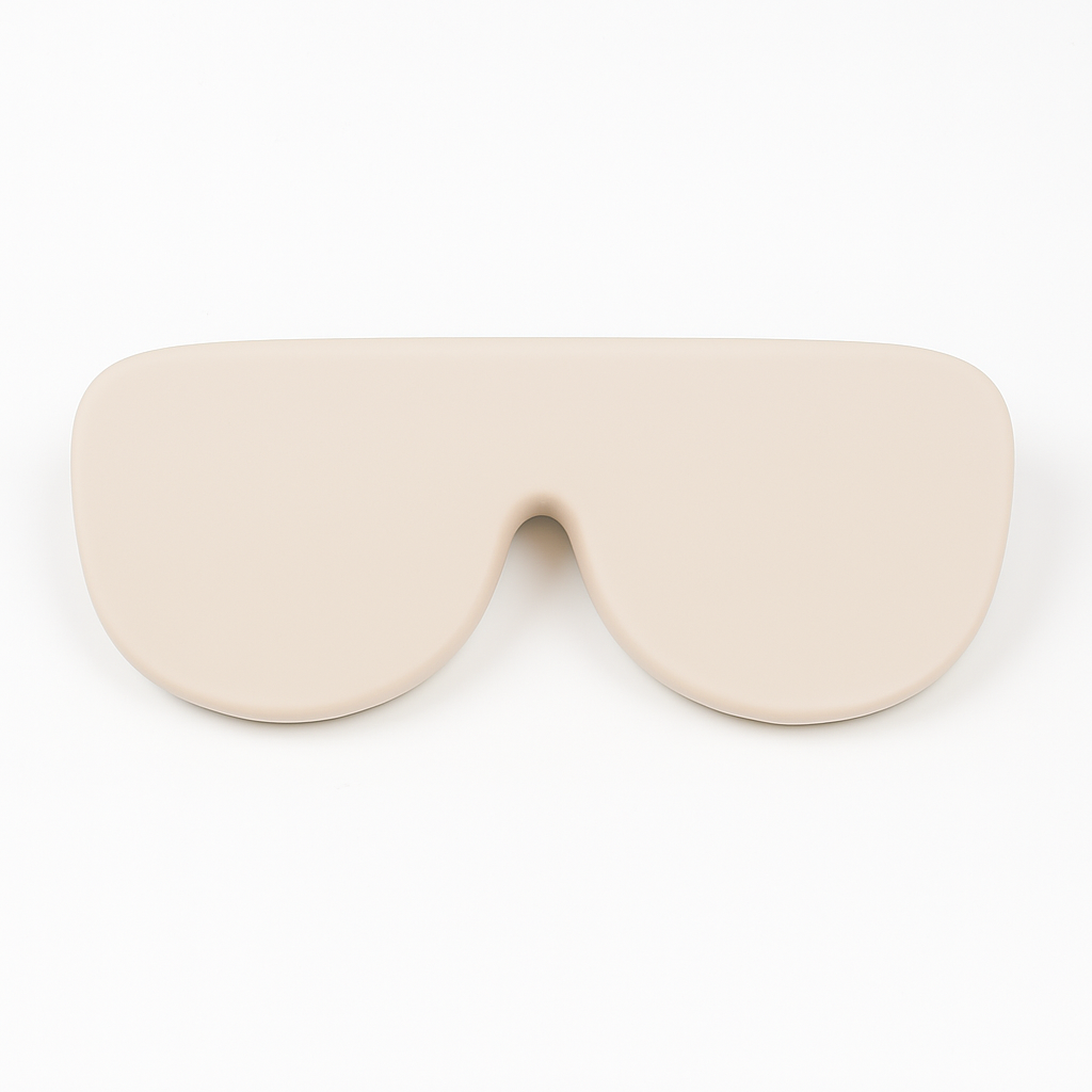 funda de silicona beige para gafas Foldo