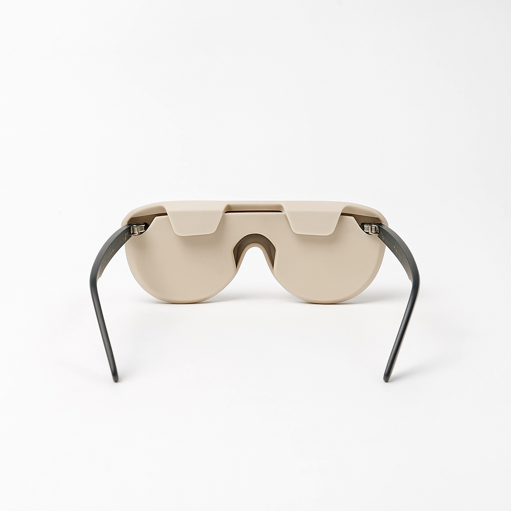 funda de silicona beige para gafas Foldo