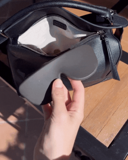 FOLDO Funda de silicona para gafas – Negro clásico, ligera y compacta